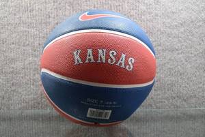 lot 2047 image: Autographed KU Jayhawks Basketball  Signed by 2005 Seniors - Wayne Simien, Keith Langford, Mike Lee & Aaron Miles -WILL SHIP