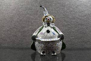 lot 2057 image: Zampiva Vintage Rare Ceramic Clown Bank  Signed  Made In Italy  8 W x 7.5 L x 10 T -WILL SHIP