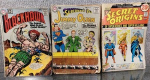 lot 2065 image: Lot of 3 DC Comics (In Rough ShapeSold As Is) Blackhawk (1944 1st Series) #179 Supermans Pal Jimmy Olsen (1954) #41 Secret Origins (1973-1974 1st Series) #1 - WILL SHIP -WILL SHIP