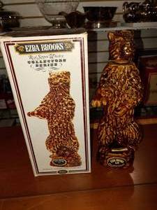 lot 2104 image: Ezra Brooks 1968 Golden Grizzly Decanter  13 Tall  -WILL SHIP