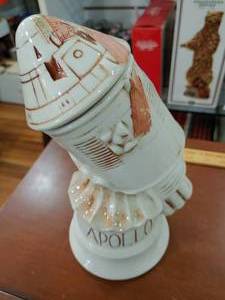 lot 2106 image: McCoy Pottery Vintage 1960s Apollo NASA Whiskey Decanter  Thomas Sims Distillery  10 Tall -WILL SHIP
