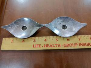 lot 2119 image: Pair of COHR Denmark MCM Silverplate Candle Holders -WILL SHIP