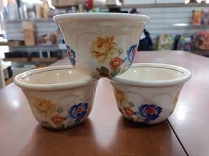 lot 2140 image: Lot of 3 Vintage 1940s Hotoven Harker Custard Cup  4 18W x 2 58 H -WILL SHIP