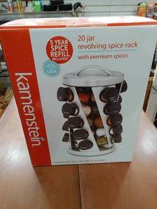 lot 2151 image: Kamenstein 20 Jar Revolving Spice Rack  Comes With Spices -WILL SHIP