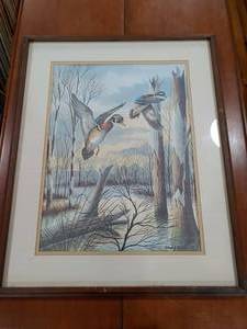 lot 2175 image: Framed Outdoors Print by Patrick J. Costell  Made in 1975  21 x 26 -WILL SHIP