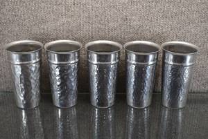 lot 2180 image: Set of 5 Aluminum Drinking Cups  Made in Italy -WILL SHIP
