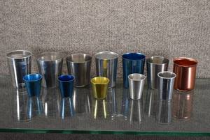 lot 2190 image: Lot of 12 Various AluminumMetal Cups Bascal, Color Craft, 2 Vollrath Stainless Steel -WILL SHIP