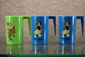 lot 2193 image: Lot of 3 Disney Cups 4 18 Tall  -WILL SHIP