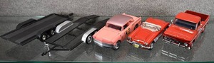 lot 2208 image: Lot of 5 Diecast ItemsAccessories  Corvette, Chevy Pickup, Trailer 3077, Unmarked Trailer, and a Dale Earnhardt 1956 Dayvaults Tune Up Ford Victoria -WILL SHIP