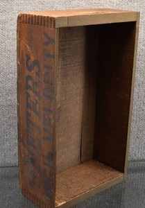 lot 2212 image: Wooden Dupont Peters Vintage Ammunition Box 16 x 2 34 x 3 18 -WILL SHIP