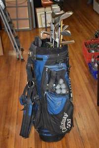 lot 2214 image: Taylor Made Golf Bag & Assorted Clubs, Burner 905 Driver, XPC #3 & More -LOCAL PICKUP ONLY