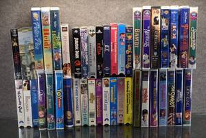 lot 2216 image: Lot of 43 VHS Tapes Various Titles, Forrest Gump, Many Disney Titles, & More -WILL SHIP
