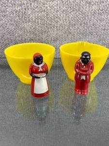 lot 2220 image: Black Americana  Sugar and Creamer Cup -WILL SHIP