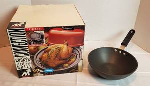 lot 2002 image: Metro 7-piece Convection Cooker Stove Top Grill (NIB) and Commercial 1.75 Qt. Wok Pan