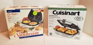 lot 2003 image: Cuisinart Sandwich Grill and Sunbeam Pie Maker (NIB)