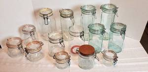 lot 2028 image: Snap-Down Glass Canisters and Jars