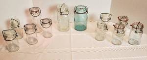 lot 2033 image: Snap-top Canning Jars  2 Vintage Qt. Jars