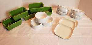 lot 2038 image: Assortment of Small Dishes  Loaf pans, Bowls, and Plates
