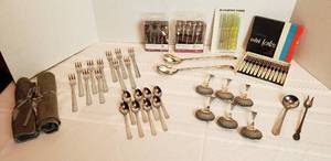 lot 2040 image: Assortment of Appetizer Flatware (Metal & Plastic) and Service Utensils