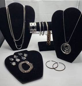 lot 1051 image: Sterling Silver & Fashion Jewelry  Chain Bracelet & Child charms are Sterling, Cuff Bracelet is Stainless Steel