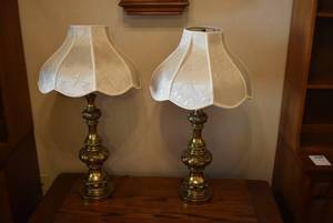 lot 2020 image: Pair of Brass Table Lamps