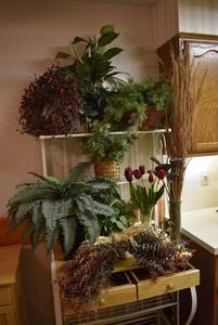 lot 2104 image: Assorted Faux Greenery & Flowers