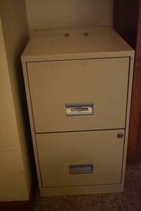 lot 2056 image: Pair of 2 Double Drawer File Cabinets -25H x 18D x 14W Each -Includes Key