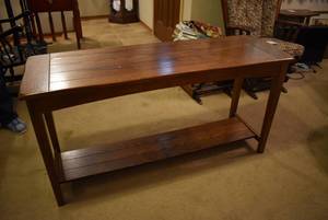 lot 2115 image: Wood Table 52x26x17