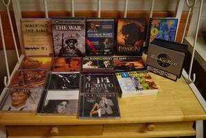 lot 2118 image: Lot of DVDs and CDs - Rock & Roll Box Set, Ken Burns The War, Etc.