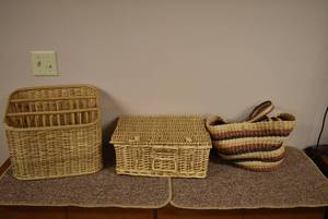 lot 2176 image: Wicker Baskets & Bag