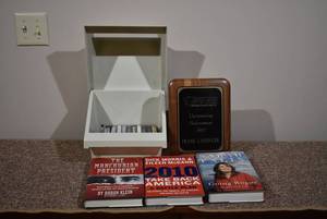 lot 2192 image: Conservative Politcal Books, Plaque, Cassette Tapes, Elvis