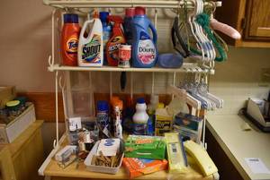 lot 2238 image: Large Lot of Laundry Room Cleaning Supplies & Chemicals