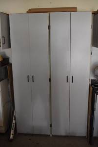 lot 2256 image: Pair of Garage Cabinets - Contents not included