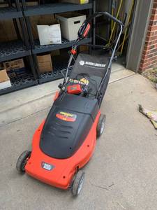 lot 2279 image: Black & Decker Cordless 24V Lawnmower w. Bag & Extra Blade
