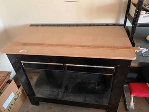 lot 2378 image: Metal Tool Table w. Drawers 36 High x 46 Wide & 25 Deep