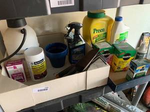 lot 2381 image: Lot of Lawn and Plant Care Items - Plant Food, Garden Shovel, Herbicide & More