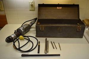 lot 2298 image: Old High Power Black & Decker Electric Drill in Metal Box