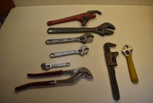 lot 2311 image: Lot of Adjustable Wrenches and Other Tools
