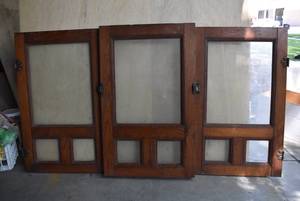 lot 2326 image: Lot of 3 Antique Wood & Glass Windows