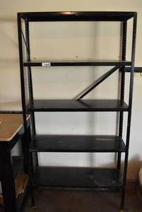 lot 2363 image: Metal Garage Shelves Approx 6 x 3 x 18