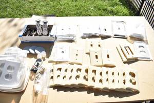 lot 2354 image: Metal File Drawer Cabinet - Full of Electrical Plates & Sockets