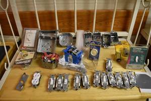 lot 2360 image: Lot of Electrical Sockets, Wire Clamps, Junction Boxes &amp More