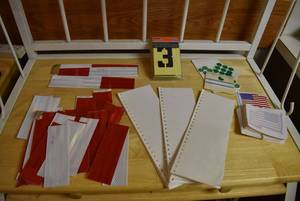 lot 2388 image: Lot of Decals, Labels & Reflective Stickers, Large Lot of American Flag Decals
