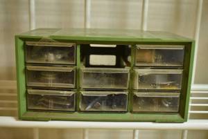 lot 2371 image: Parts Drawer Bin w. Fasteners, Nuts, Bolts, & More