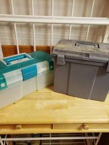 lot 2291 image: Pair of Plastic Parts Organizers