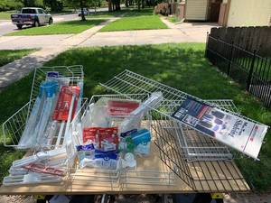lot 2395 image: Wire Shelf Brackets, Shelves, & Closet Organizer Hardware