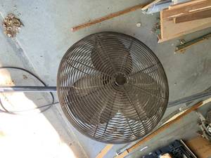 lot 2402 image: 27 Shop Fan -Missing Base, was mounted on shelf