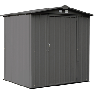 lot 2035 image: EZEE Shed Steel Storage, 6 x 5 ft, Galvanized Low Gable Charcoal, Steel Metal Shed for Outdoor Storage