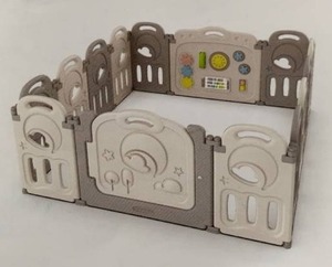 lot 2055 image: Fortella Cloud Castle Foldable Playpen, Baby Safety Play Yard With Whiteboard Or