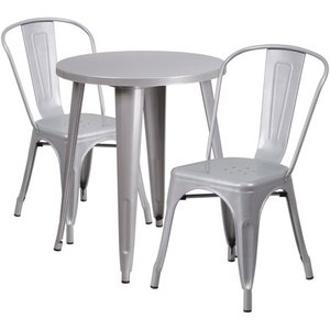 lot 2073 image: Flash Furniture 24 Round Metal Indoor-Outdoor Table, TABLE ONLY